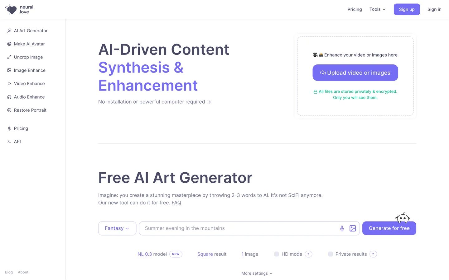 Neural.love Art Generator